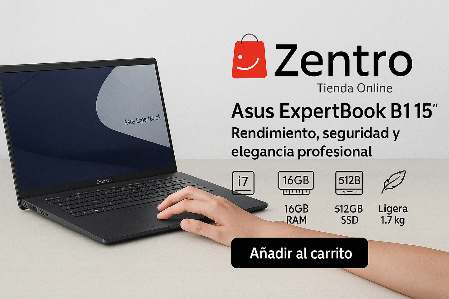 Asus ExpertBook B1 15″ – Rendimiento, seguridad y elegancia profesional