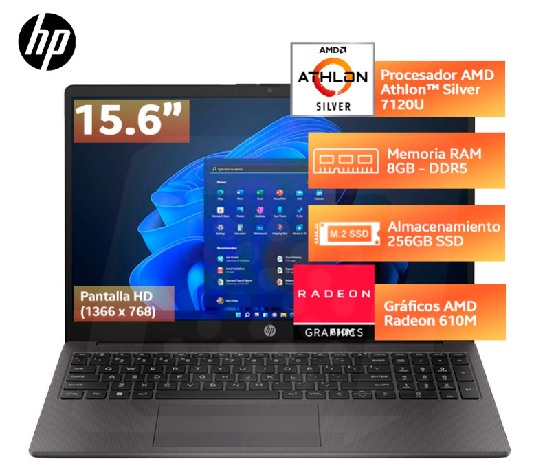 HP 255 G10 15″ – Funcionalidad y precio accesible, ideal para tu día a día