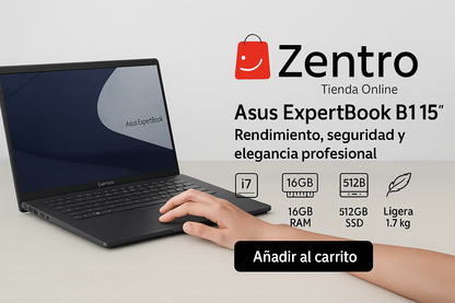 Asus ExpertBook B1 15″ – Rendimiento, seguridad y elegancia profesional
