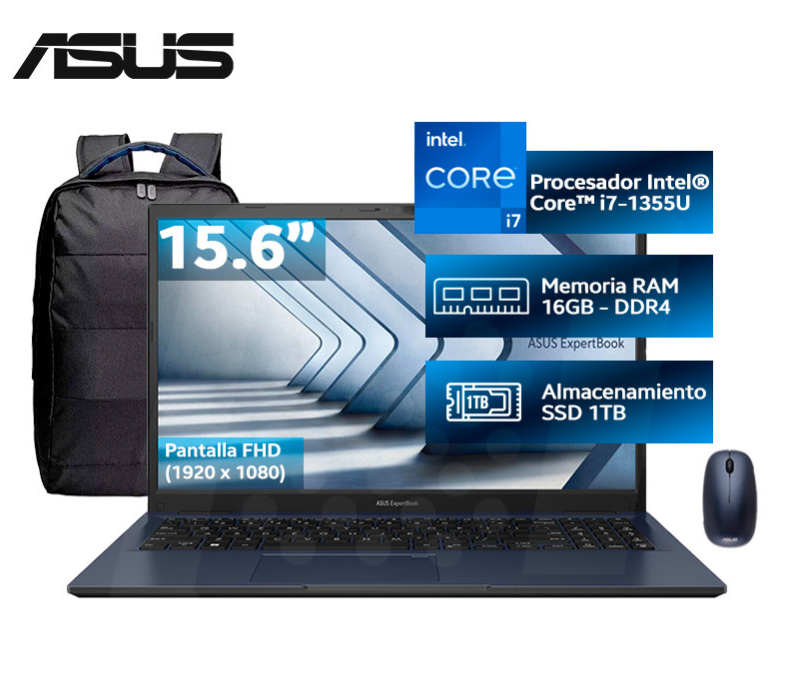 Asus ExpertBook B1 15″ – Rendimiento, seguridad y elegancia profesional